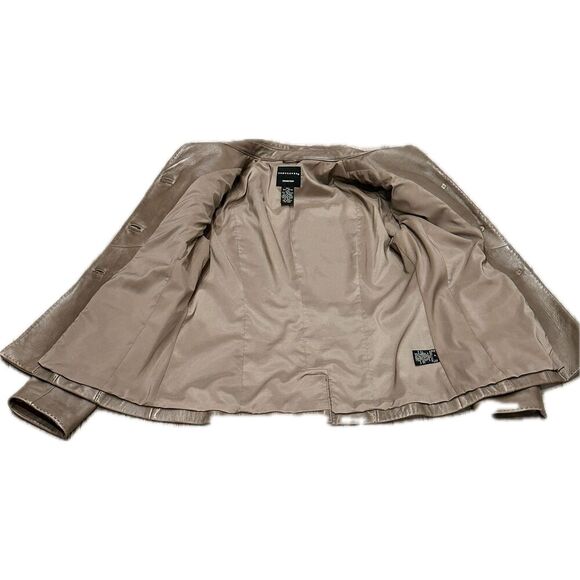 Vintage Doncaster Taupe Genuine Leather Patchwork Jacket Size 4 (Small) - Picture 6 of 6